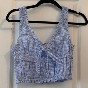 By Together Light Blue Gingham Crop Top